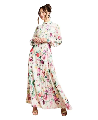 Coast Women's Pleated Lace Trim Midi Dress