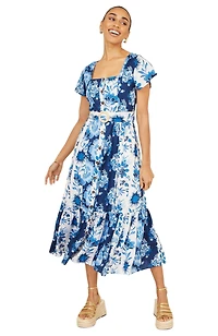 Yumi Women's Floral Belted Midi Dress