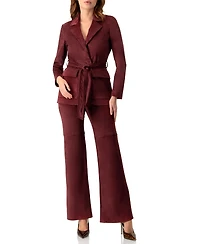 Ivonne Women's Faux-Suede Blazer with Waist Tie
