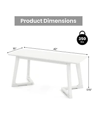 1 Pcs 42" Modern Entryway Bench with Rubber Wood Legs Smooth Seating Area Easy Assembly