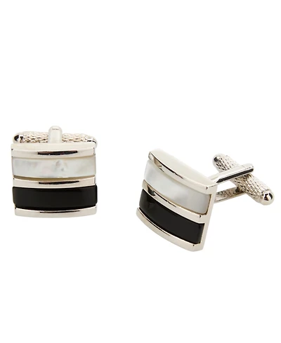 Perry Ellis Portfolio Men's Genuine Shell Obsidian Square Cufflinks