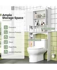 Over the Toilet Storage Cabinet Bathroom Storage Organizer with Toilet Paper Holder