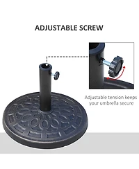 Outsunny 17" Round Decorative Resin Rose Umbrella Pole Holder w/ Finish