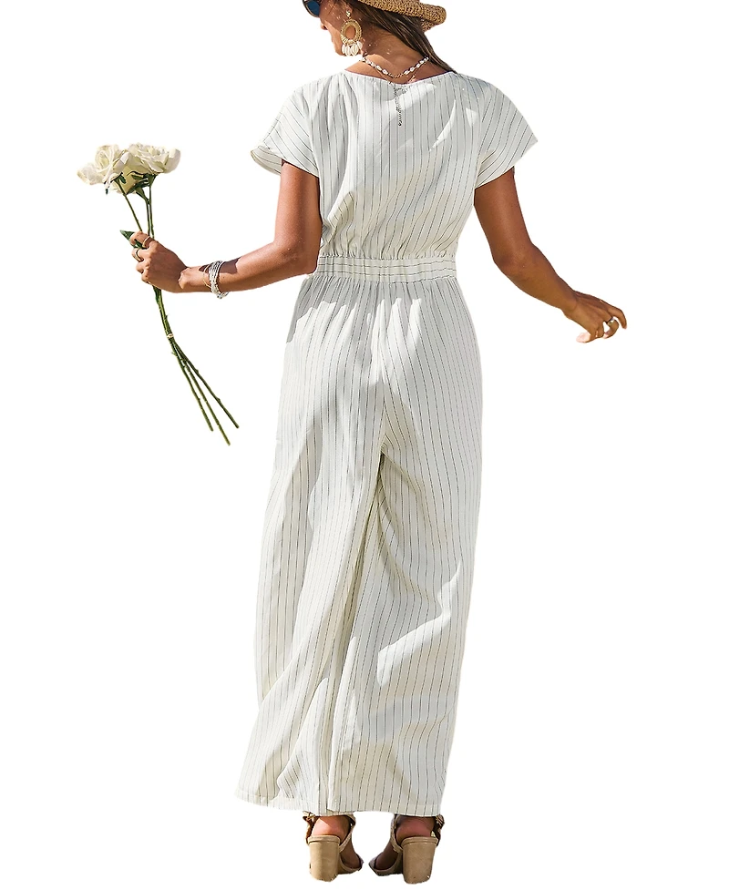 Cupshe Women's V-Neck Zipper Closure Unlined Jumpsuit