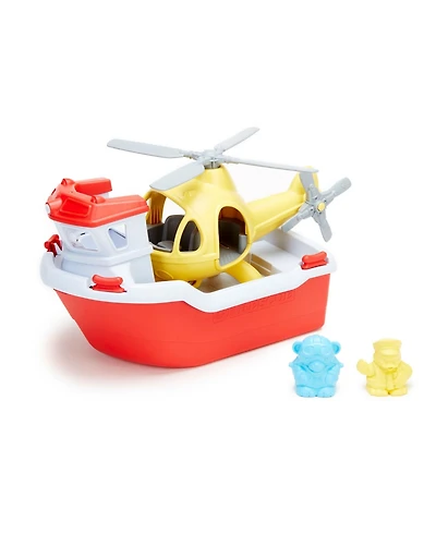 Green Toys Rescue Boat Helicopter