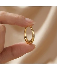 14K Gold Plated Large Hoop Earrings