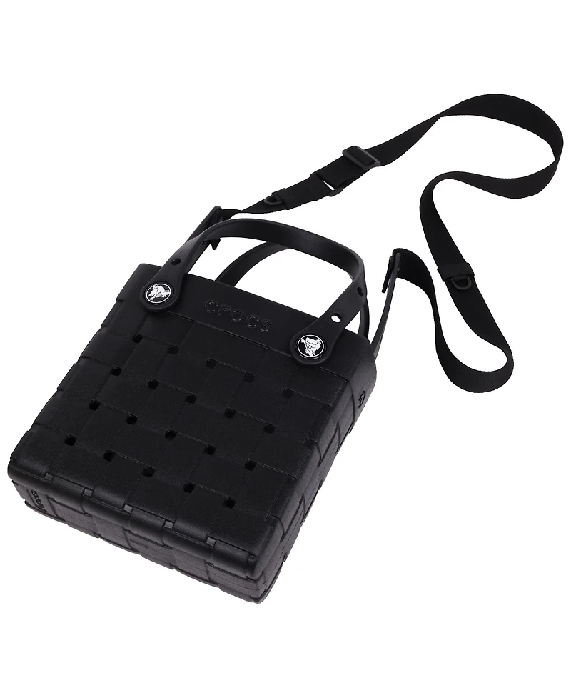 Crocs Small Woven Style Crocssbody Tote with Top Handles and removeable strap