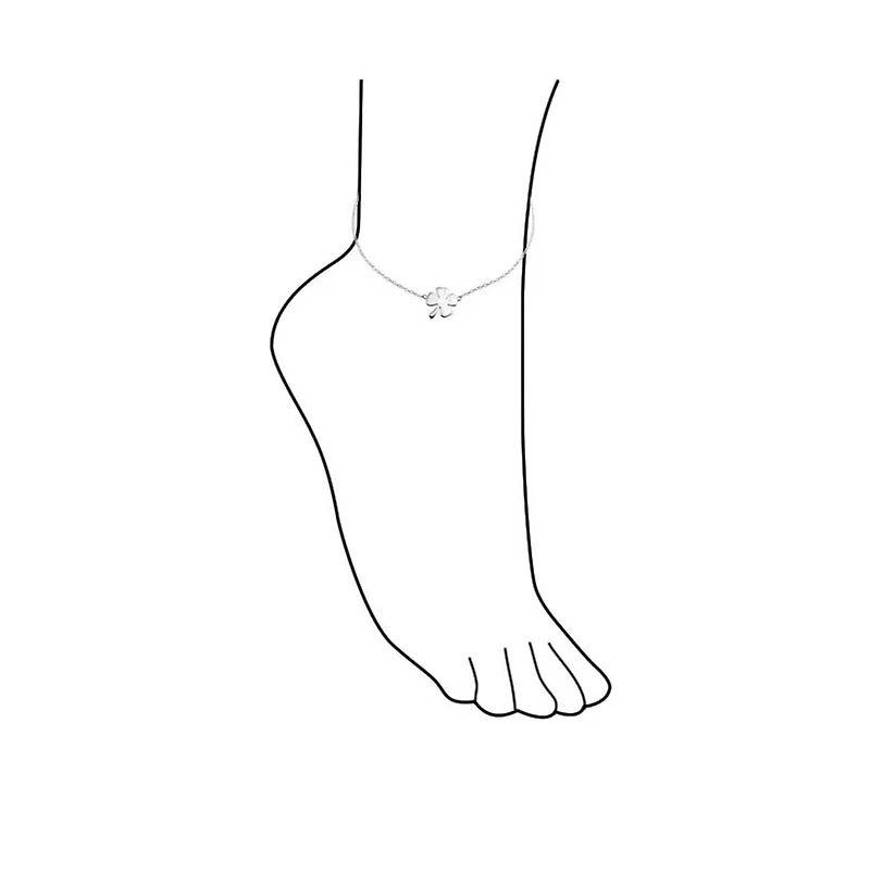 Bling Jewelry Lucky Charm Clover Anklet Ankle Bracelet Sterling Silver Chain Adjustable