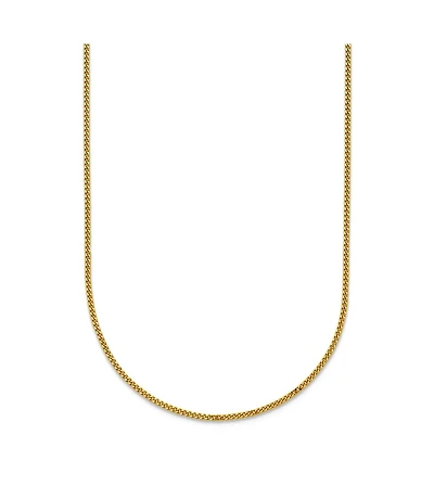 Solid 18k Yellow Gold Italian 1.2mm Thin Curb Chain Necklace - 16