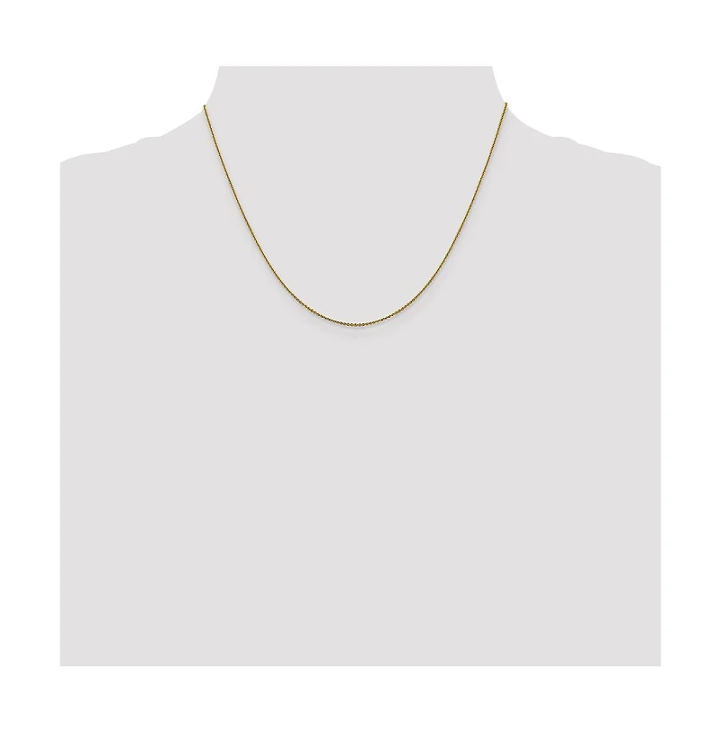 Curata Jewelry Solid 18k Yellow Gold Italian Sparkle-Cut 1.1mm Cable Chain Necklace 16 -24 Inches Chain Necklace