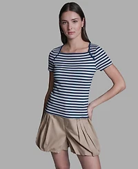Bcbg Women's Short-Sleeve Stripe T-Shirt