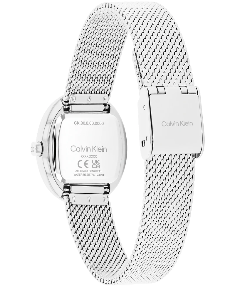 Calvin Klein Women's Euphoria Silver Tone Stainless Steel Mesh Bracelet Watch, 23.2mm