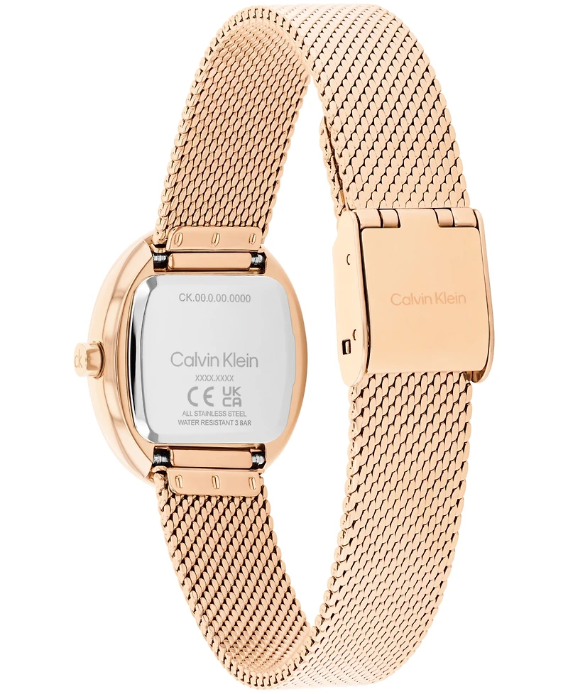 Calvin Klein Women's Euphoria Rose Gold Tone Stainless Steel Mesh Bracelet Watch, 23.2mm