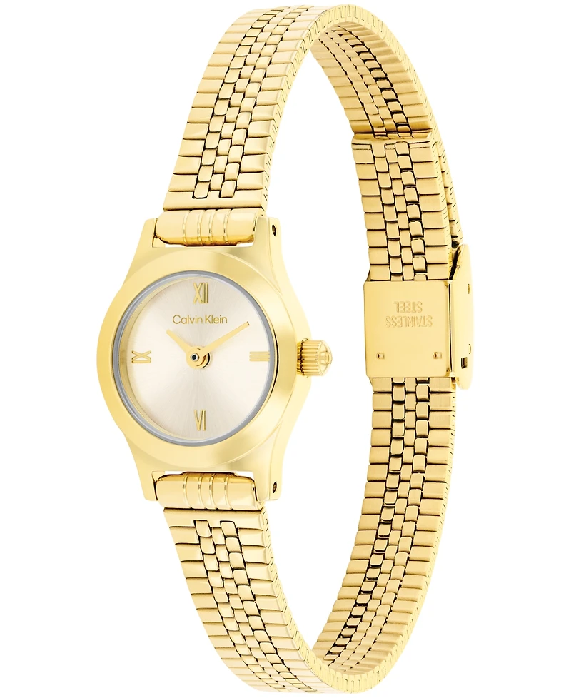Calvin Klein Women's Ck Contemporary Gold Tone Stainless Steel Bracelet Watch, 18mm