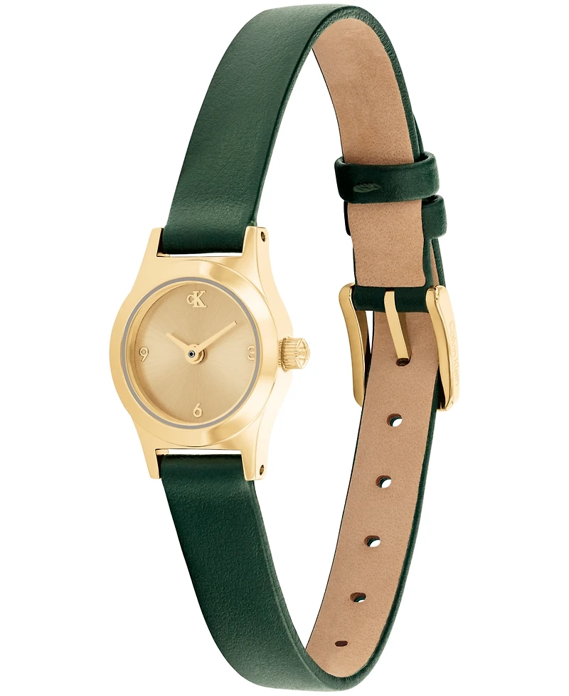 Calvin Klein Women's Ck Contemporary Green Leather Strap Watch, 18mm
