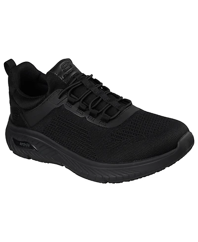 Skechers Men's Work Slip Resistant: Arch Fit Crosser - Rowynn Casual Sneakers from Finish Line
