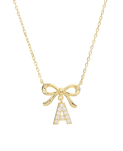 Macy's Gold Plated Bow Initial Necklaces