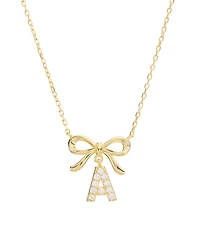 Macy's Gold Plated Bow Initial Necklaces