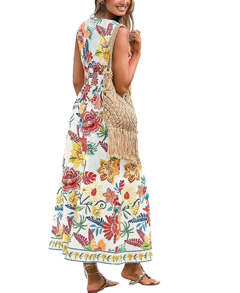 Cupshe Women's Sabrina Tropical Maxi Beach Dress