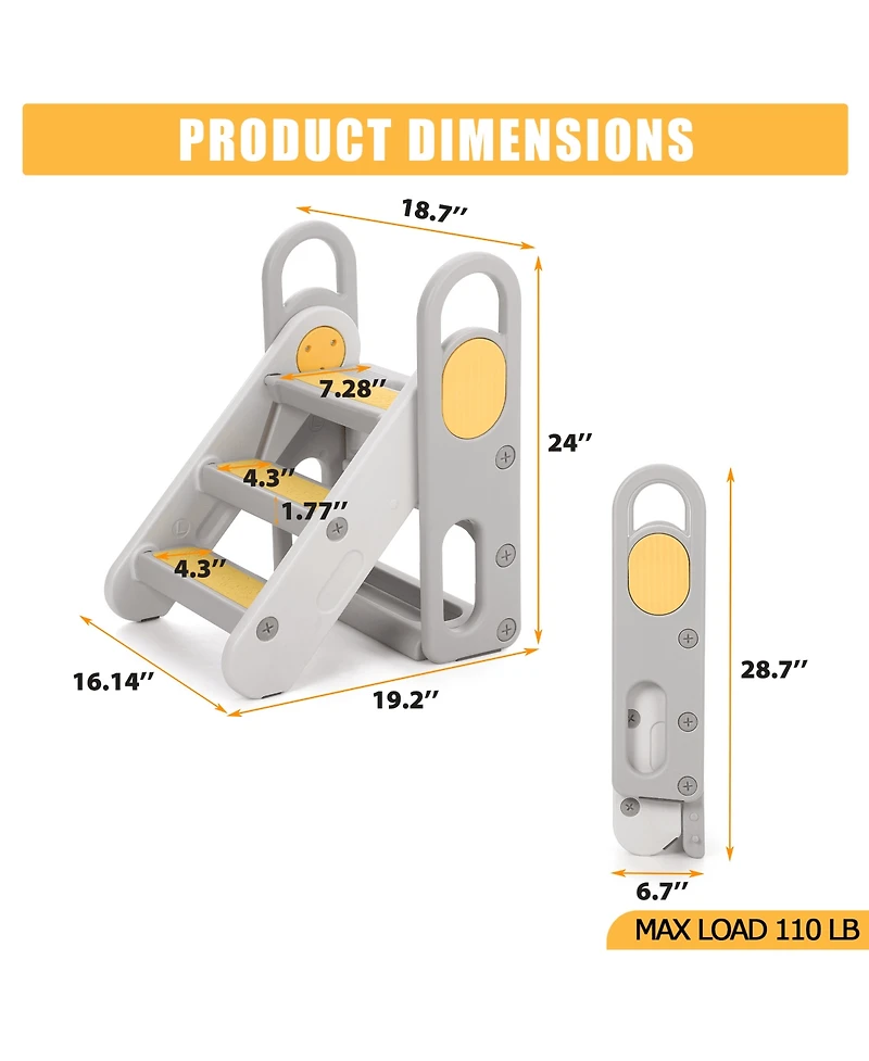 gaomon Kids Step Stool Foldable for Bathroom Sink, Folding Toddlers Toilet Potty Training Stools