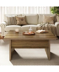 Tribesigns Square Coffee Table, 39.4-Inch Farmhouse Cocktail Tea Center Table for Living Room