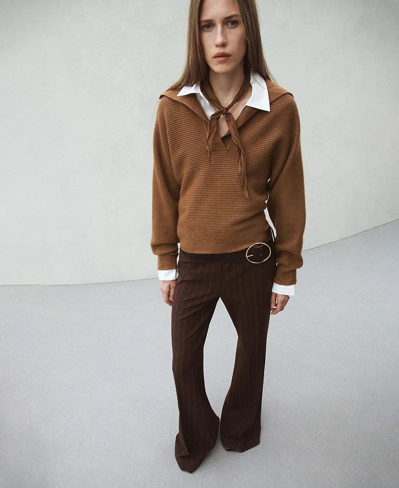 Mango Women's V-Neck Knit Sweater