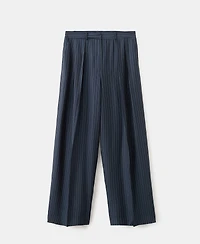 Mango Women's Pinstripe Wide Leg Pants