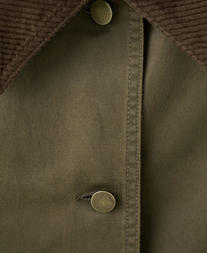 Mango Women's Contrasting Collar Denim Barn Jacket