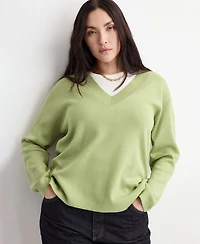 Mango Women's V-Neck Knit Sweater
