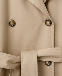 Mango Women's Long Double-Breasted Trench Coat