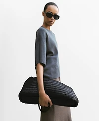 Mango Women's Oversize Short Sleeve Sweater