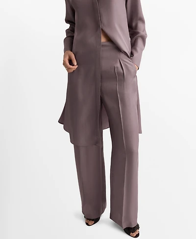 Mango Women's Straight Mid-Rise Pants