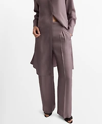 Mango Women's Straight Mid-Rise Pants