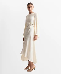 Mango Women's Ruched Satin Dress