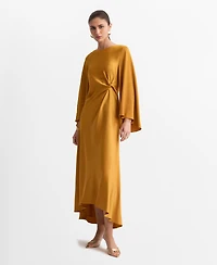 Mango Women's Ruched Satin Dress
