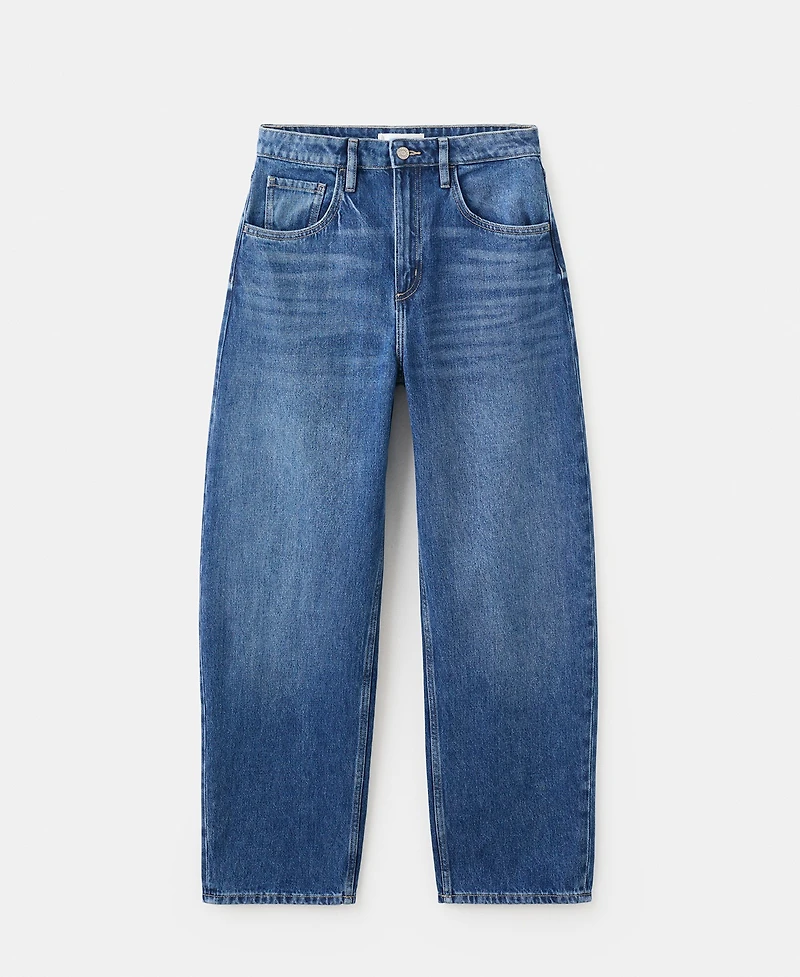 Mango Women's High-Waisted Barrel Jeans