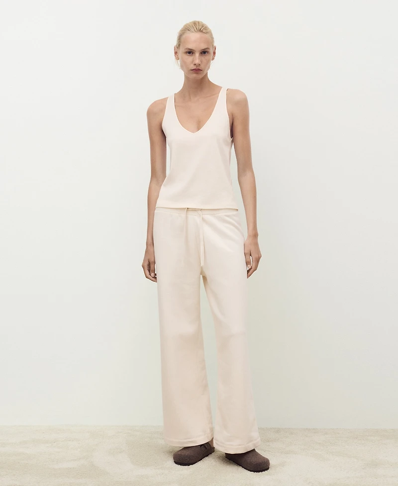 Mango Women's Cotton V-Neck Tank Top