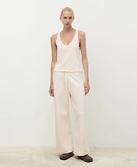 Mango Women's Cotton V-Neck Tank Top