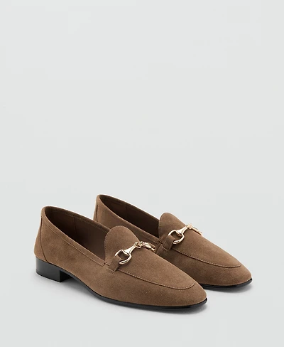 Mango Women's Buckle Leather Moccasins