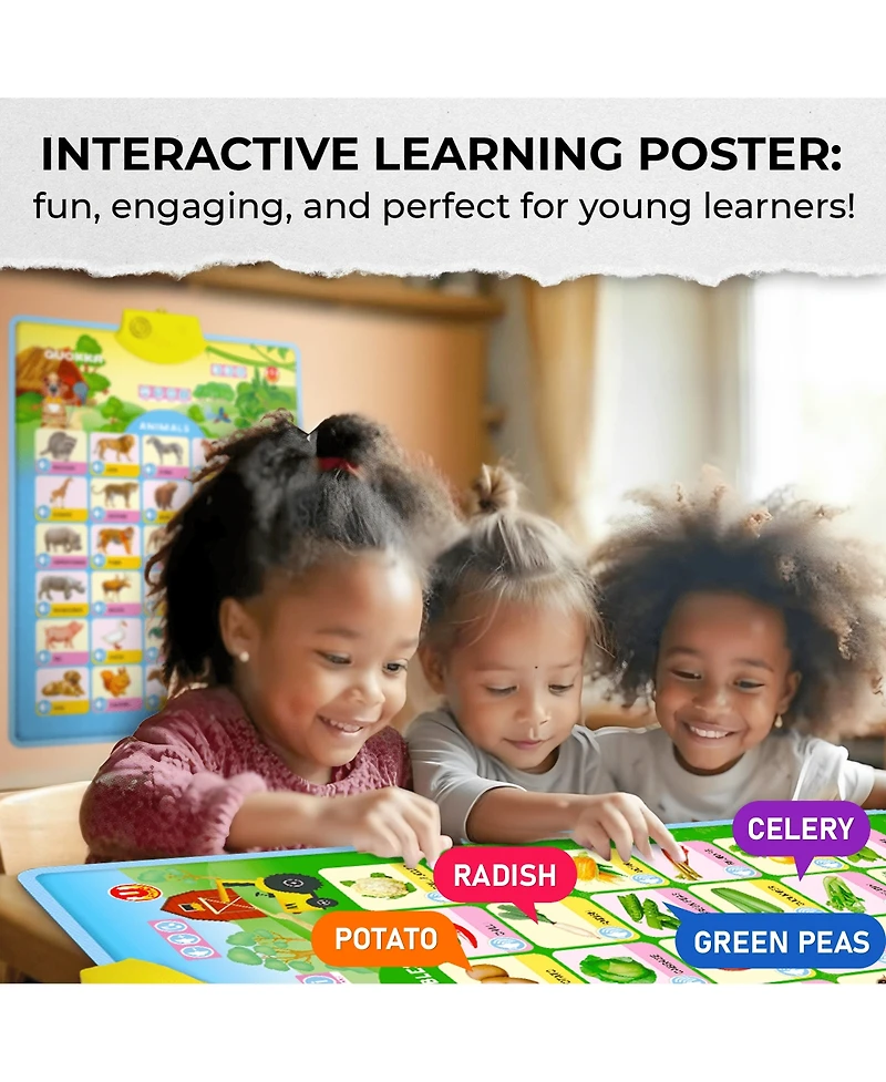 Quokka Educational Toys for Kids 5-7 Year Old - Set of 4 Vertical 4 Learning Wall Chart