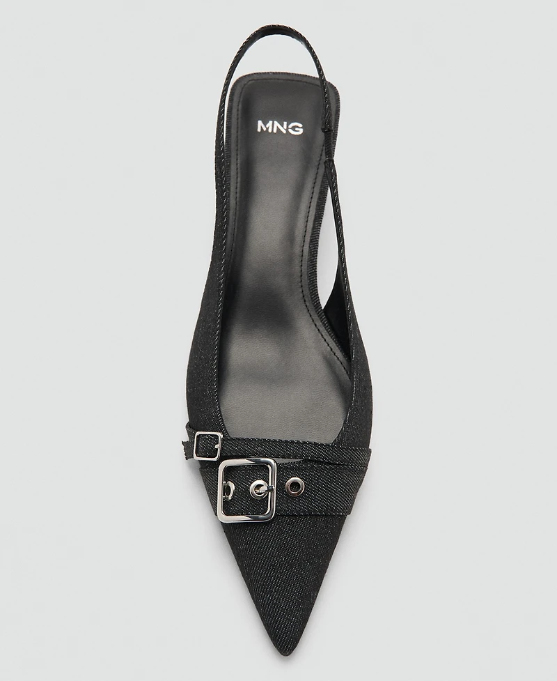 Mango Women's Buckle Slingback Denim Shoes