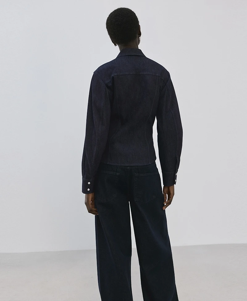 Mango Women's Seams Denim Shirt