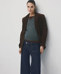 Mango Women's Pockets Wide Leg Maternity Jeans