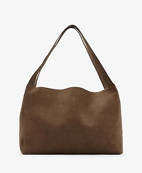 Mango Women's Suede Leather Shopper Bag