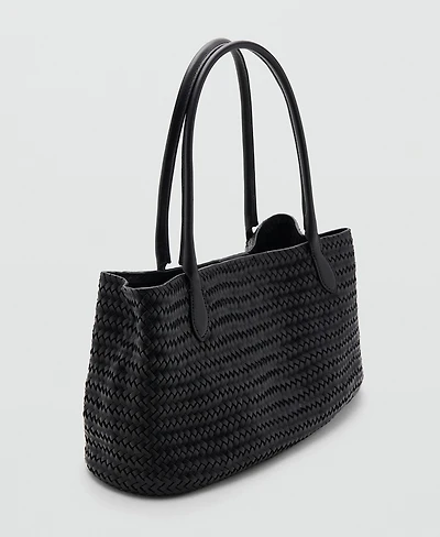 Mango Women's Braided Leather Bag