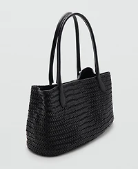 Mango Women's Braided Leather Bag