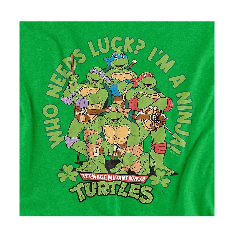 Teenage Mutant Ninja Turtles Men's St. Patrick's Day Who Needs Luck T-Shirt