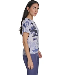 Calvin Klein Petite Crew Neck Short-Sleeve Top