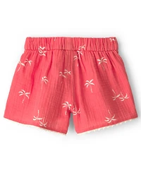 Carter's Girls' 2T-5T Palm Tree Tropical Gauze Fashion Shorts