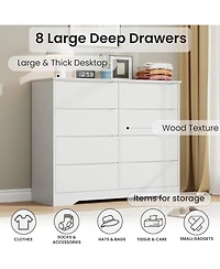gaomon Wooden -Drawer Dresser, Tall Modern Storage Chest with Wide Top for Bedroom, Living Room, Hallway